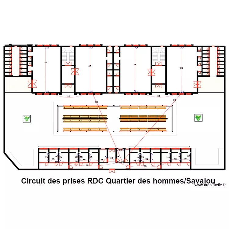 Circuit des prises RDC Quartier des hommes/SAVALOU. Plan de 