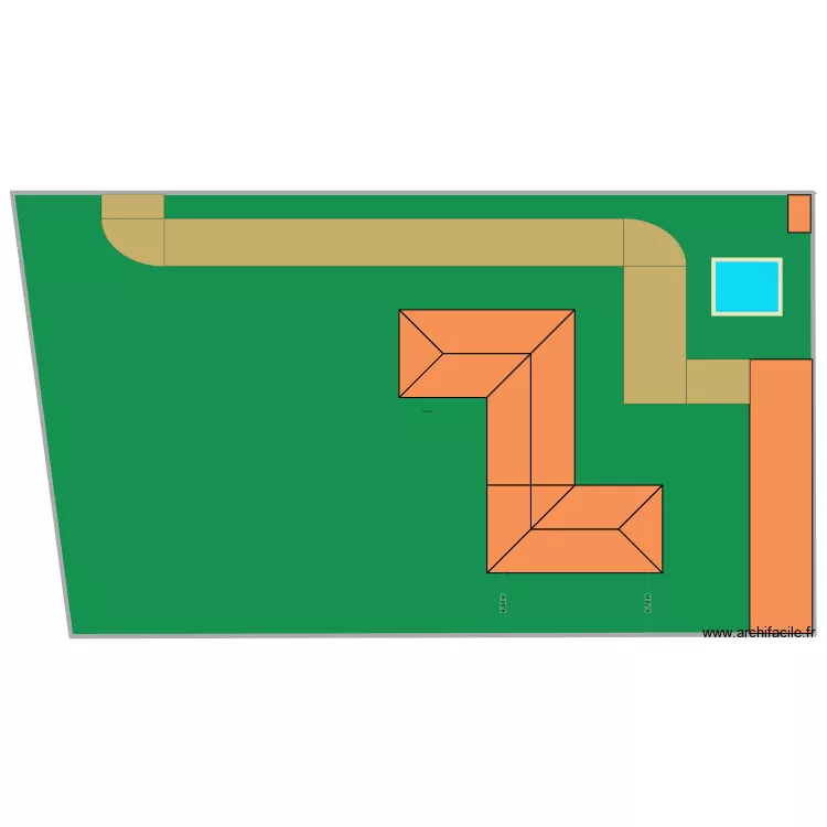 exterieur. Plan de 1  et 2153 m²