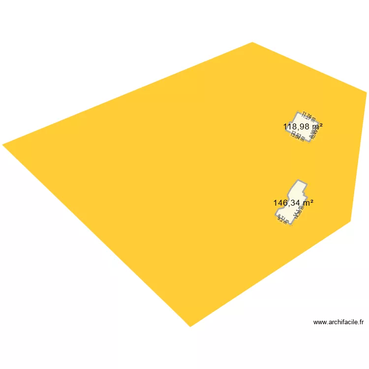 T976. Plan de 2  et 265 m²