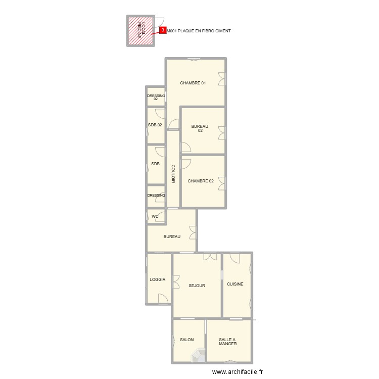 PLAN VAUVERT MAISON. Plan de 17 pièces et 87 m2