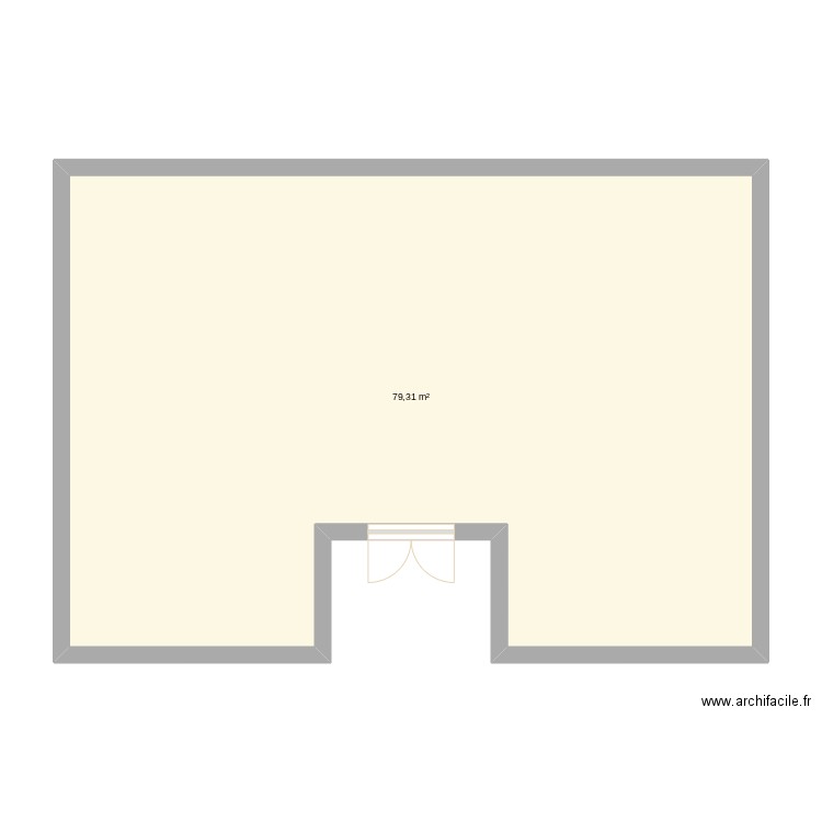 famille 5. Plan de 1 pièce et 79 m2