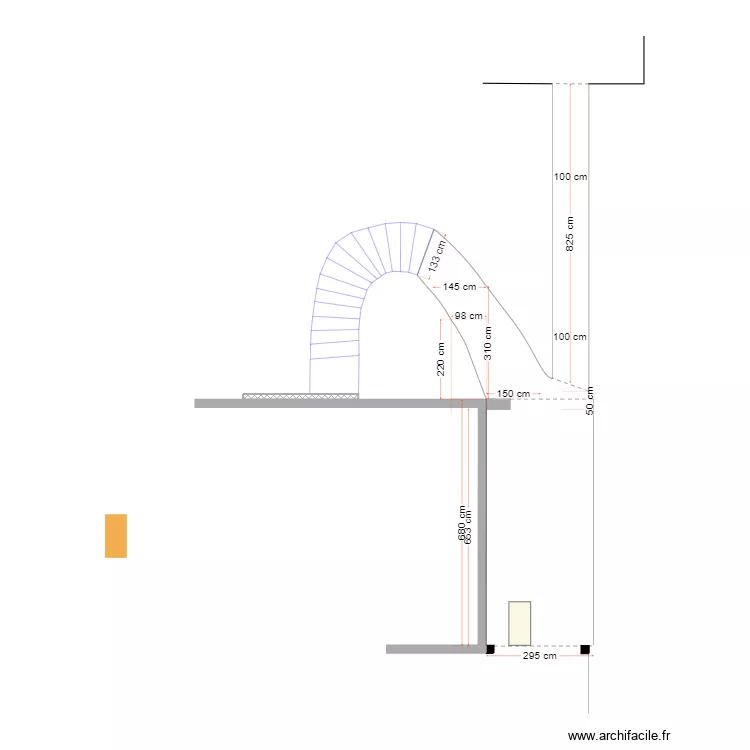 plan escalier ext. Plan de 