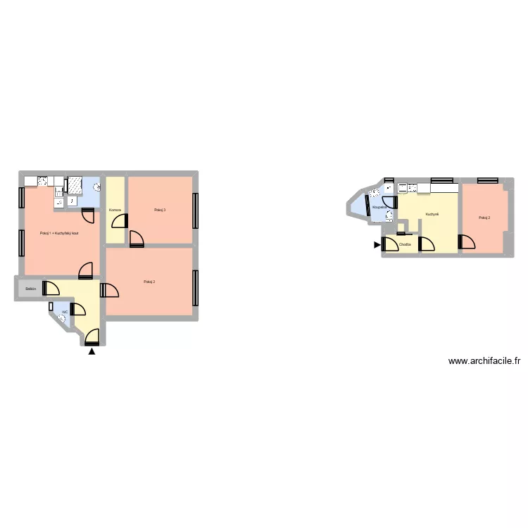 Myslbekova 528, byt 10. Plan de 22  et 234 m²