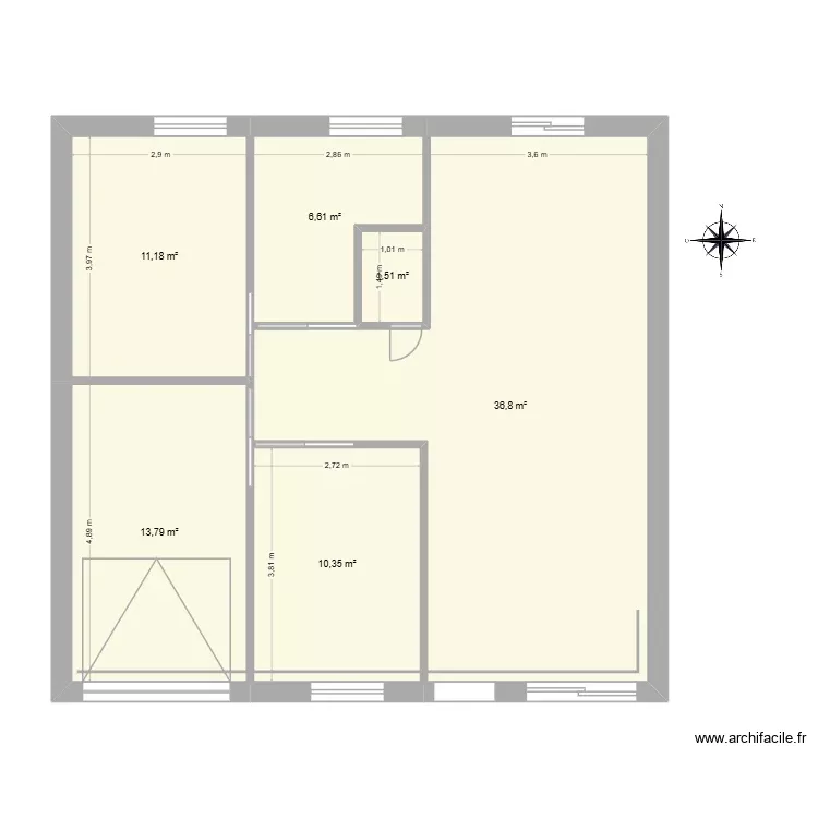 Maison. Plan de 6 Pièces et 80 m² Maison. Plan de 6 Pièces et 80 m²