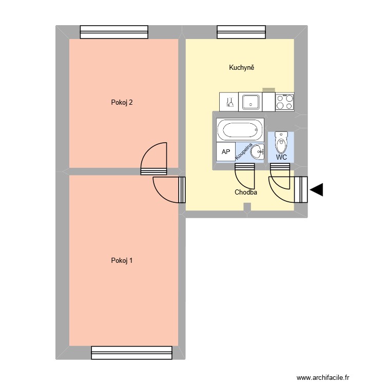 Na N&aacute;břež&iacute; 702, byt 6. Plan de 0 pièce et 0 m2