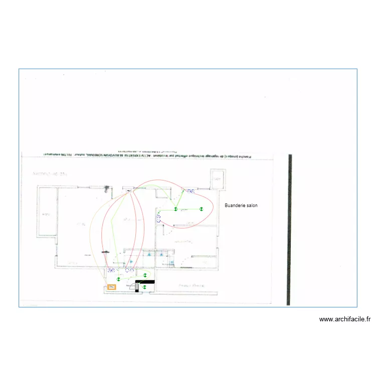 Plan elec Buanderie Salon. Plan de 