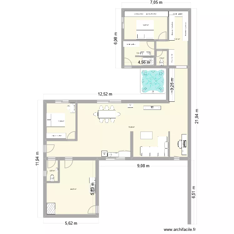 david. Plan de 8  et 146 m²