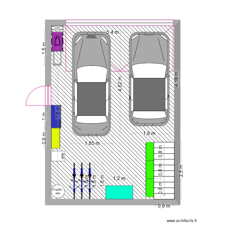 Garage KJ. Plan de 1 pièce et 41 m2