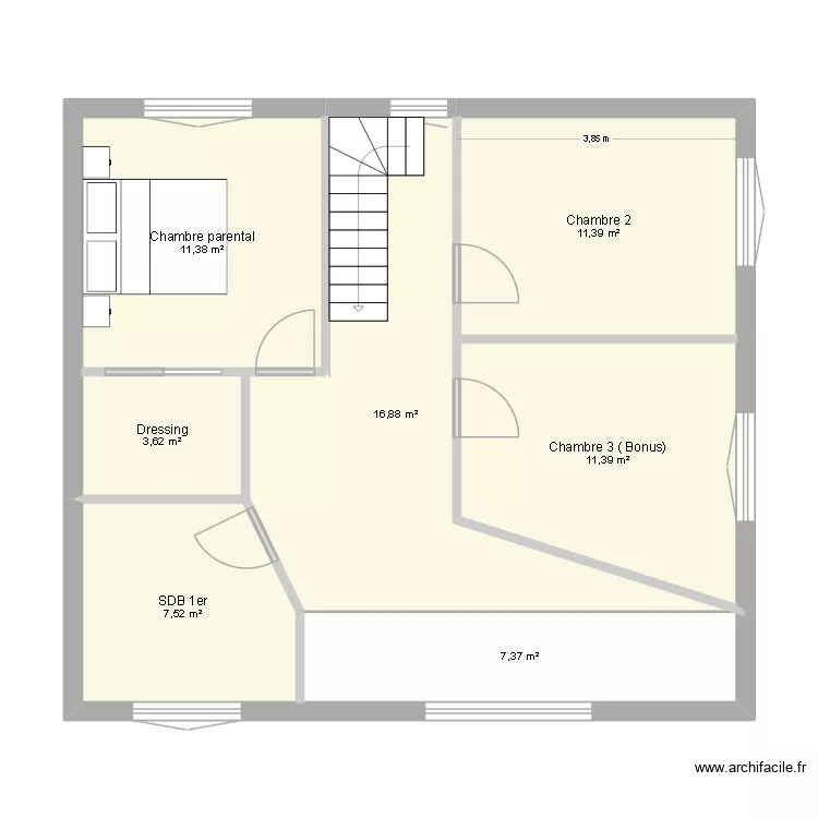 2iem étage le luhier. Plan de 7 et 70 m² 2iem étage le luhier. Plan de 7 et 70 m²