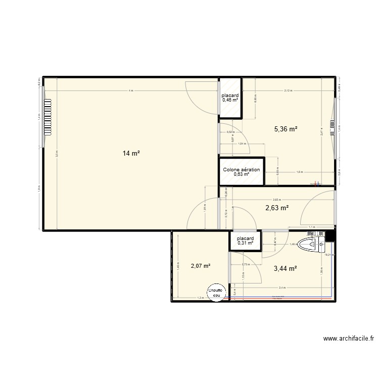 chautemps. Plan de 9 pièces et 29 m2