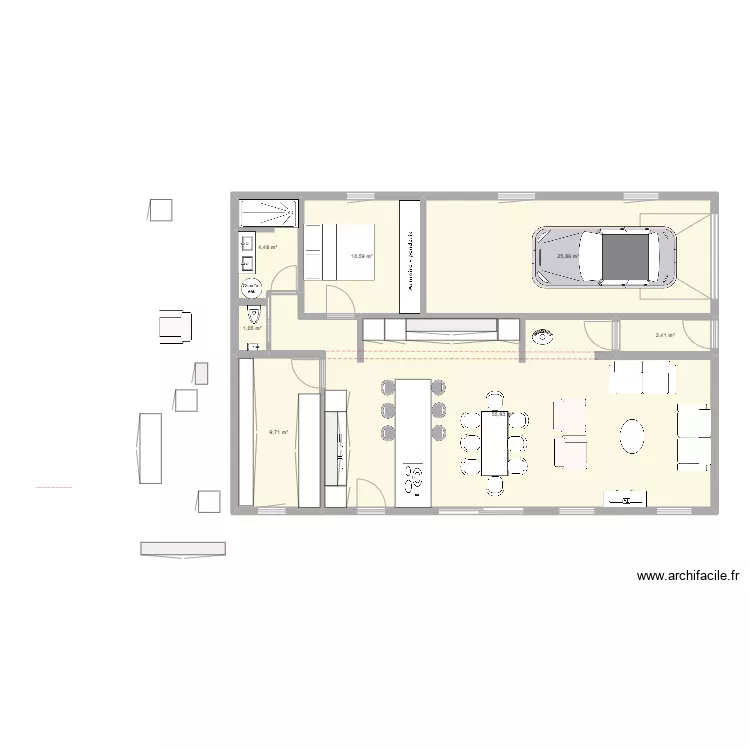 plan sans accces garage. Plan de 