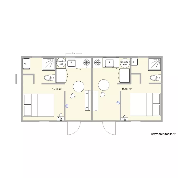 FLOQUES. Plan de 2  et 32 m²