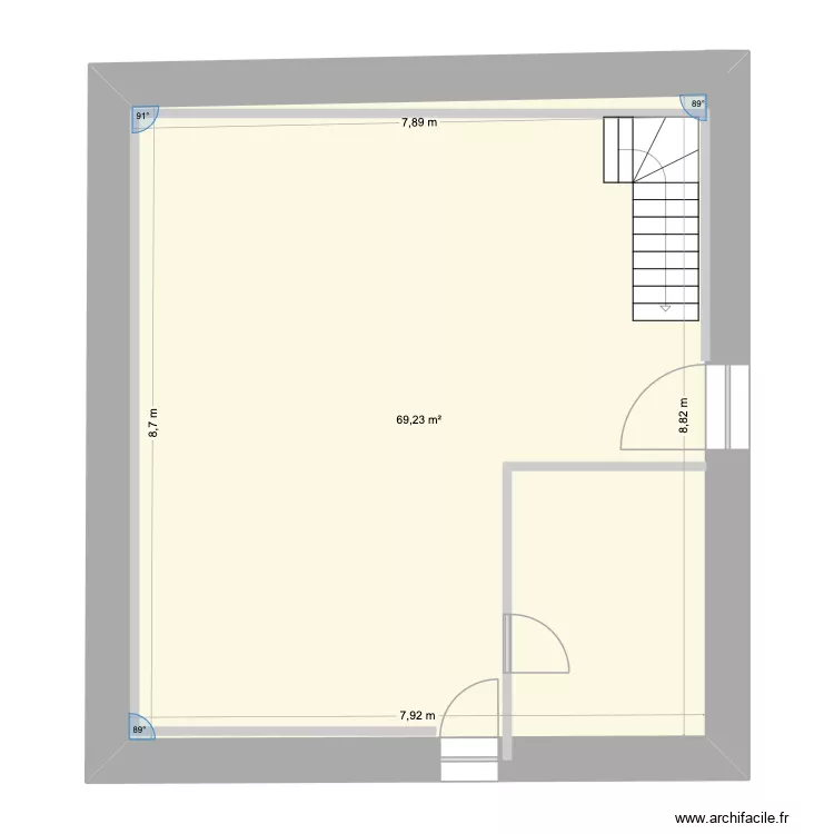 Salle Musique. Plan de 1 et 69 m² Salle Musique. Plan de 1 et 69 m²