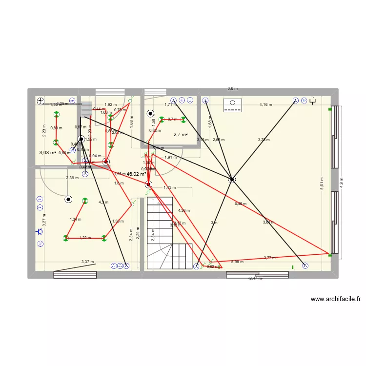 Eclairage, inter et prises RDC. Plan de 