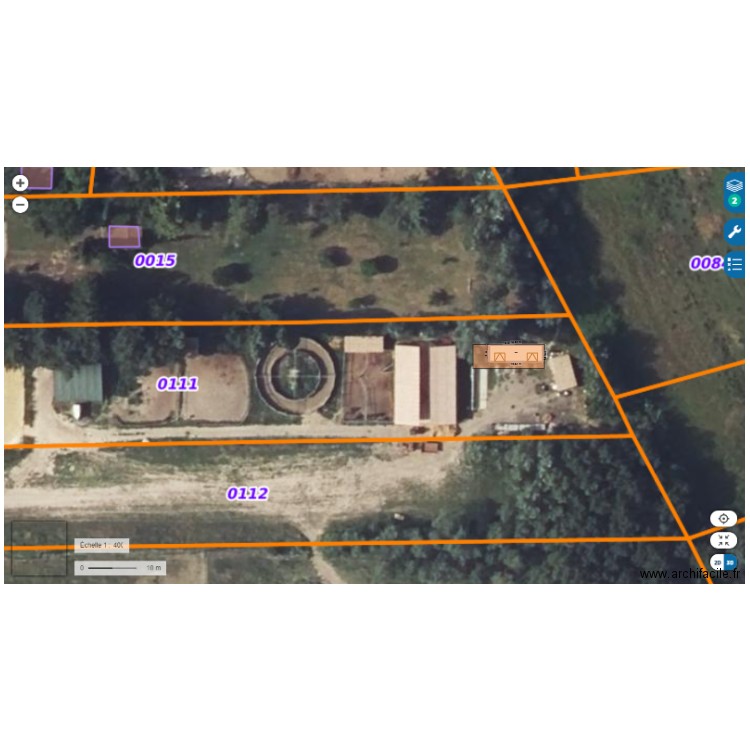 vue grainerie avec toiture. Plan de 1 pièce et 49 m2