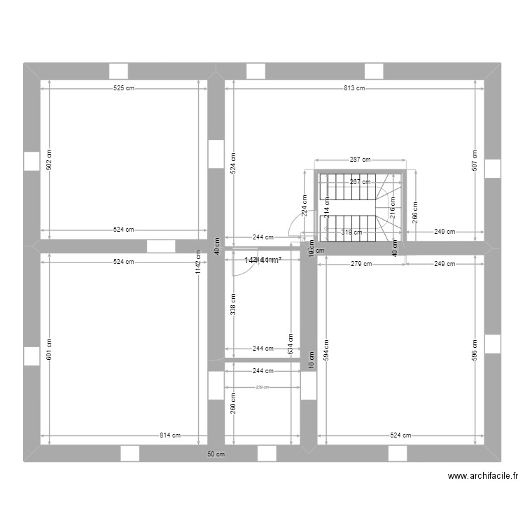 SAINT SALVY  COMBLES. Plan de 1 pièce et 144 m2