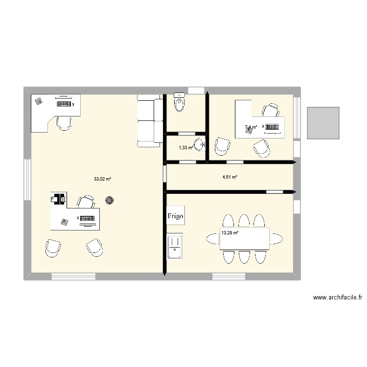 projet bureaux . Plan de 0 pièce et 0 m2