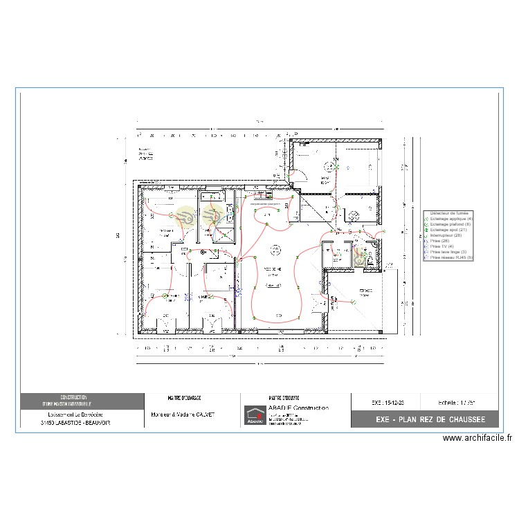 CALVET ABADIE. Plan de 0 pièce et 0 m2