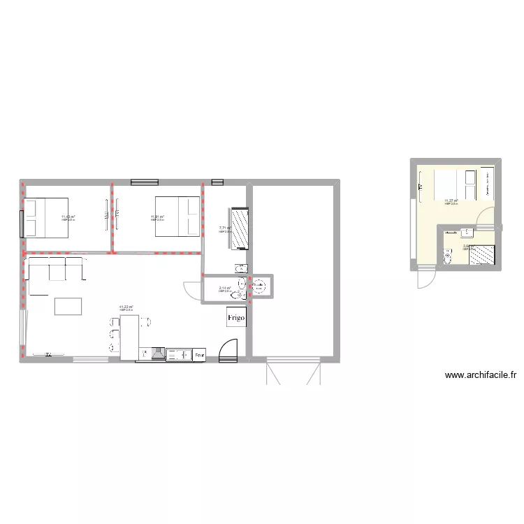 20m2. Plan de 