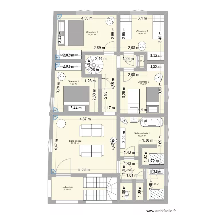 Fleury Maison 1 1er &eacute;tage projet. Plan de 