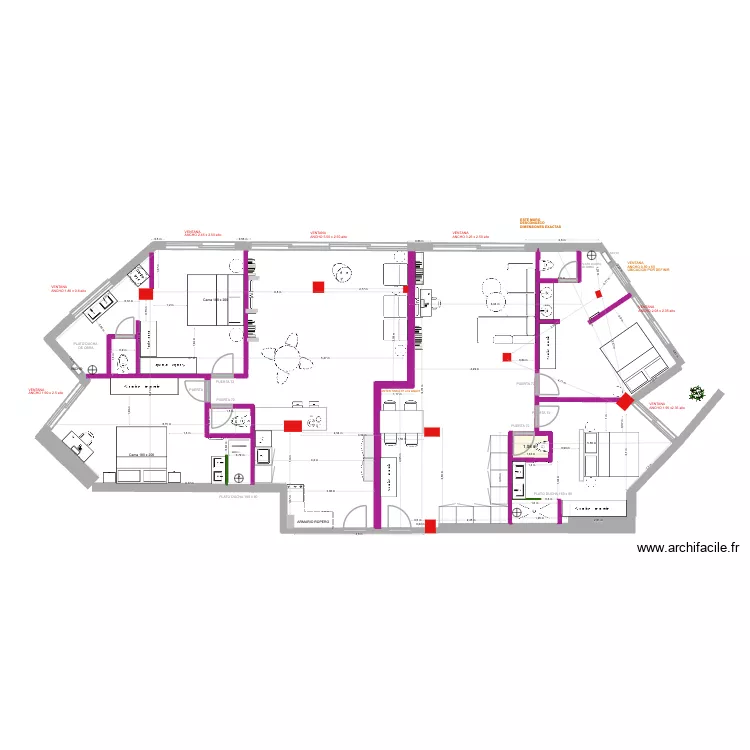 Faros verdes plano avec extensions max 290126 ba&ntilde;o 2. Plan de 1  et 1 m²