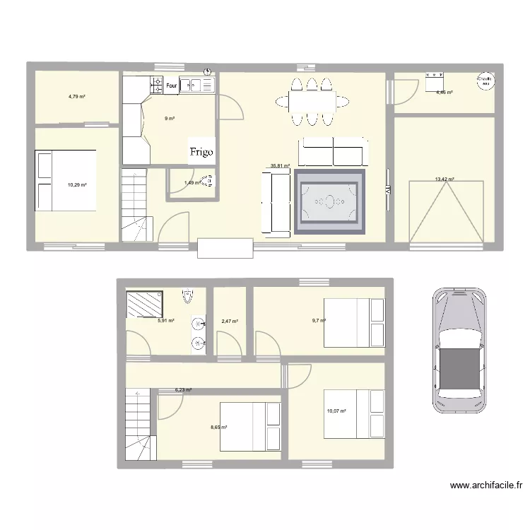 projet maison. Plan de 13 et 122 m² projet maison. Plan de 13 et 122 m²