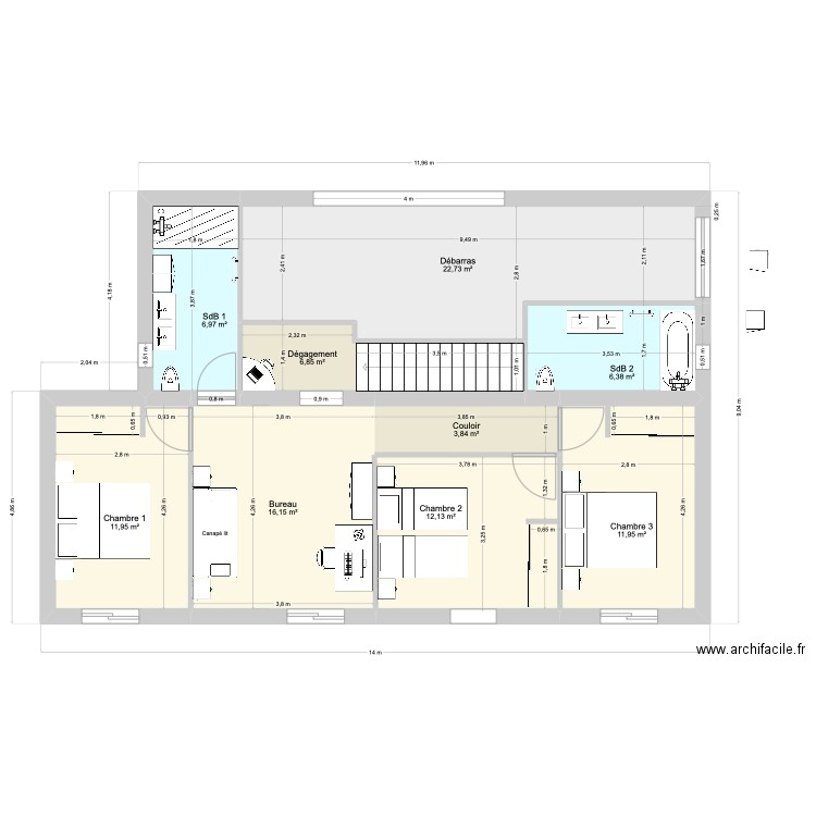 GARVAN 1 - sans motif R+1 v2. Plan de 10 pièces et 203 m2