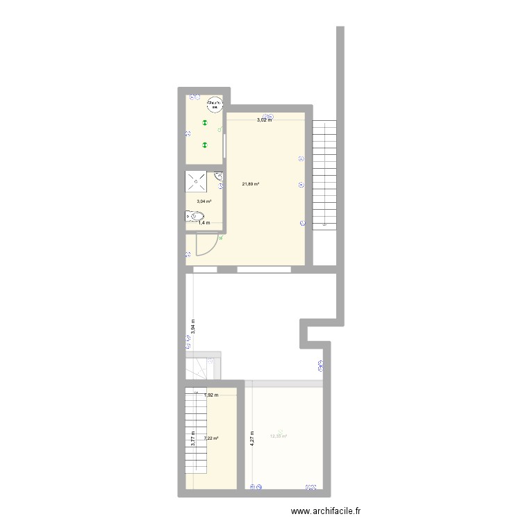ROUX 2 TEST. Plan de 7 pièces et 90 m2