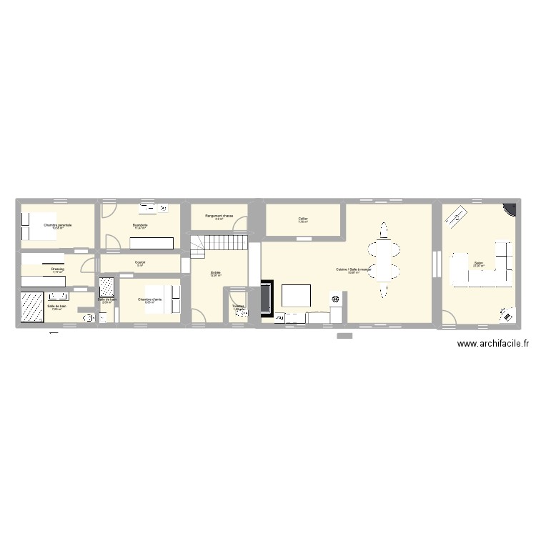 test 2. Plan de 13 pièces et 162 m2