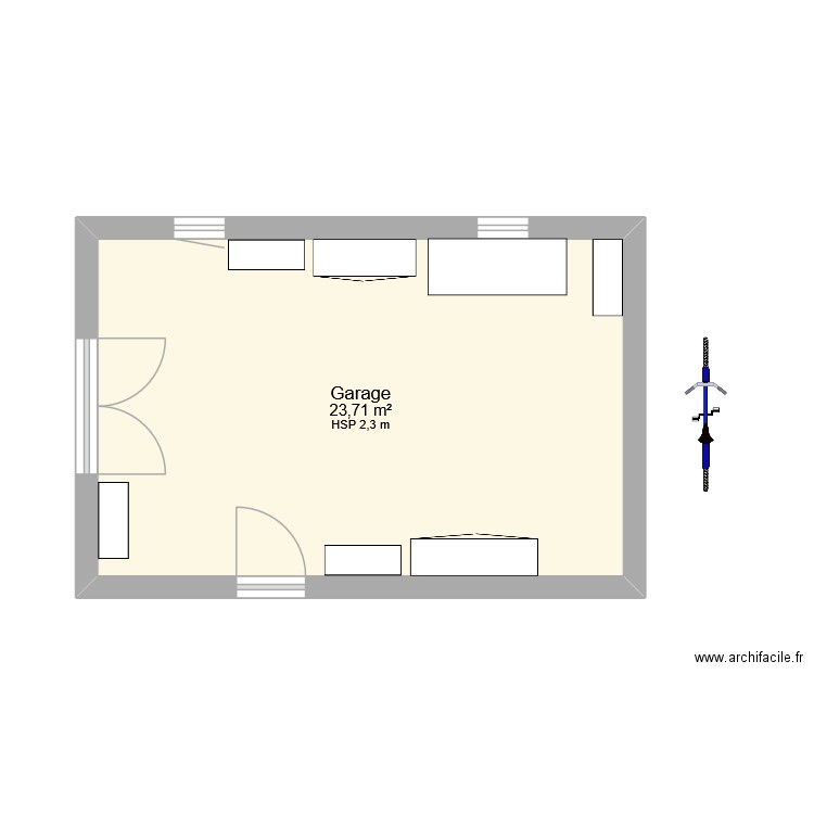 ABRI jardin. Plan de 1 pièce et 24 m2