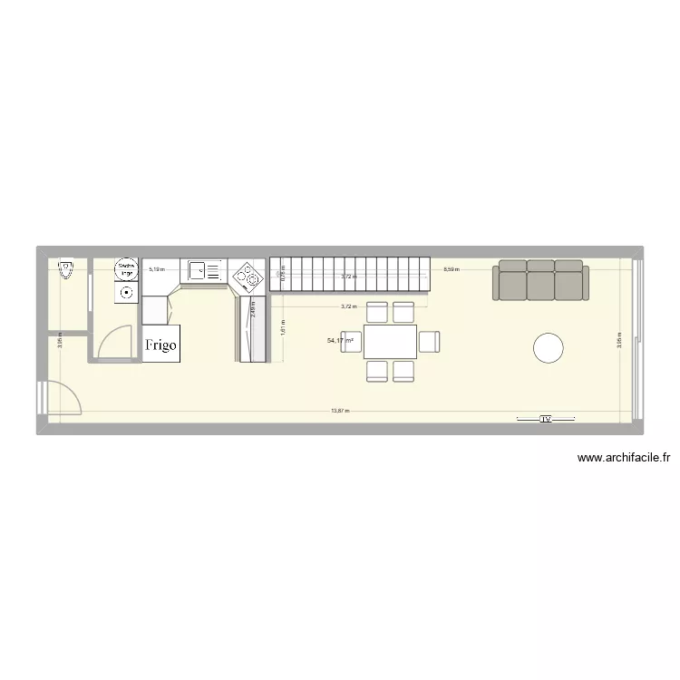 Pris. Plan de 1 et 54 m² Pris. Plan de 1 et 54 m²