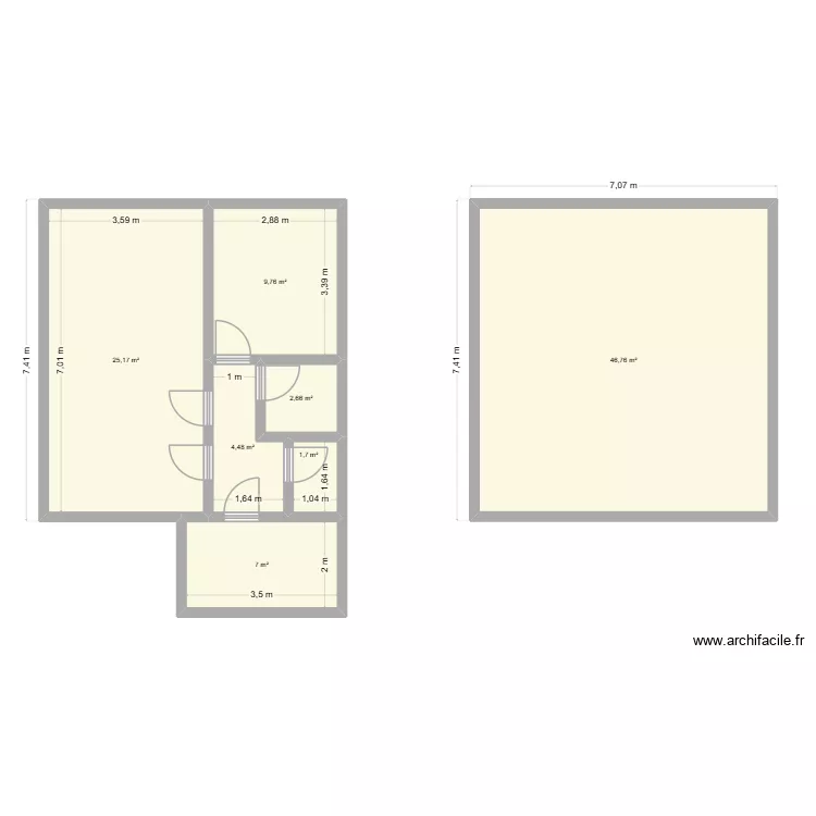 Chateauneuf. Plan de 7  et 98 m²