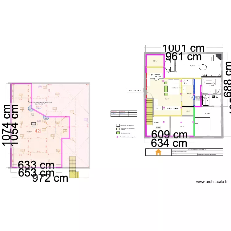 Combles Castel R2 / avec chemin&eacute;e 1. Plan de 