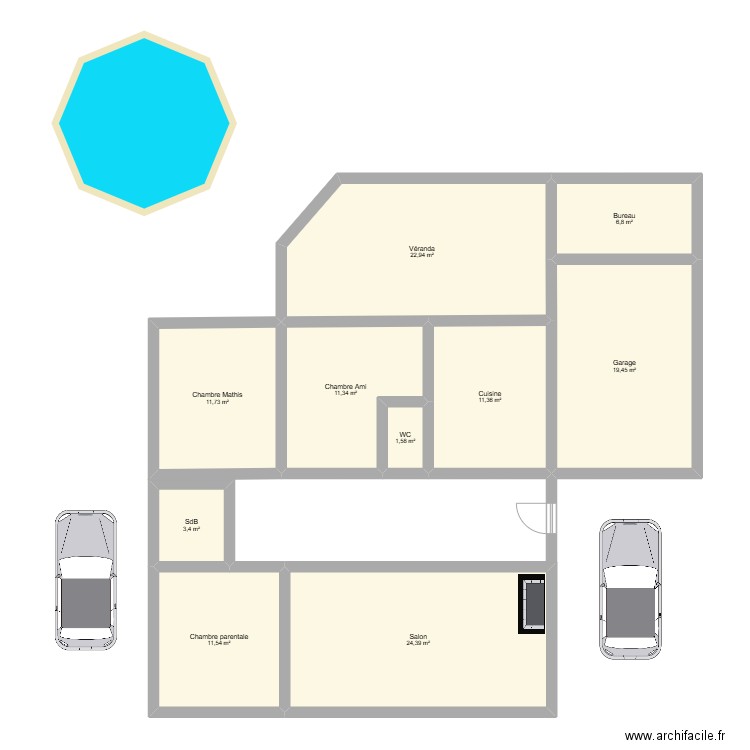 Rambouilet1. Plan de 10 pièces et 125 m2