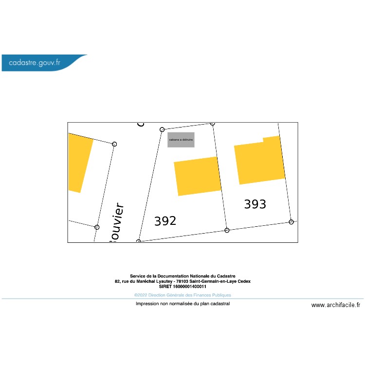 PLAN DE MASSE CABANE. Plan de 1 pièce et 109 m2
