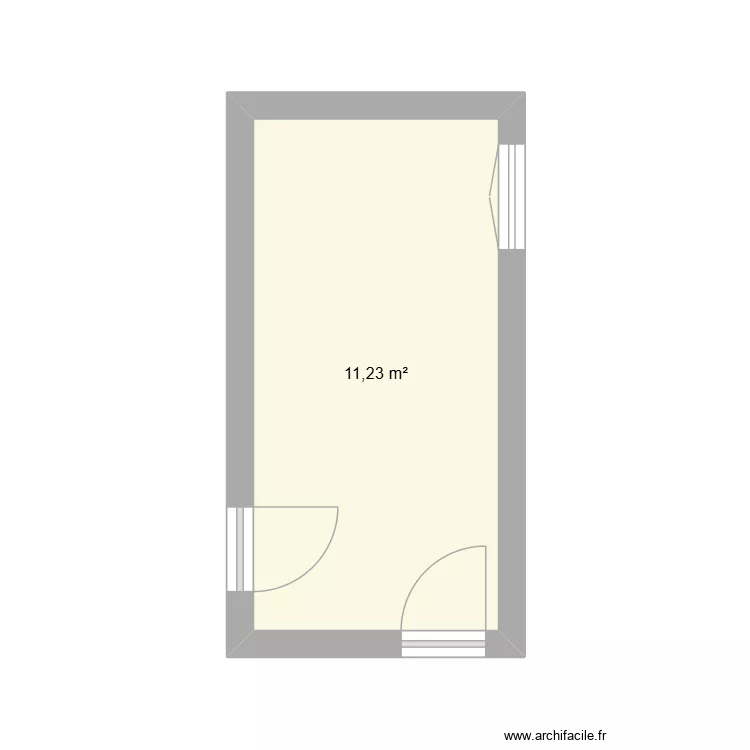 Dressing Sullens. Plan de 1  et 11 m²