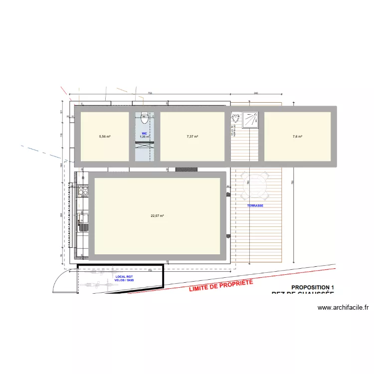 Plan B. Plan de 4  et 43 m²