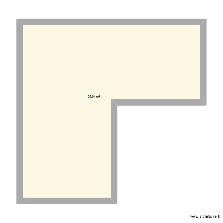 chantre. Plan de 1 pièce et 57 m2