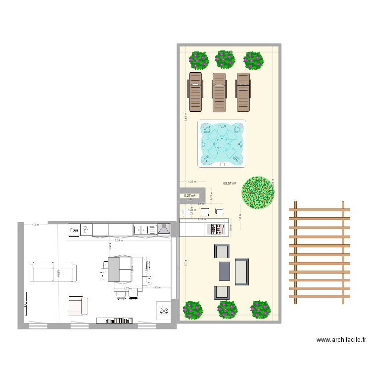 PLAN CUISINE 2. Plan de 2 pièces et 64 m2