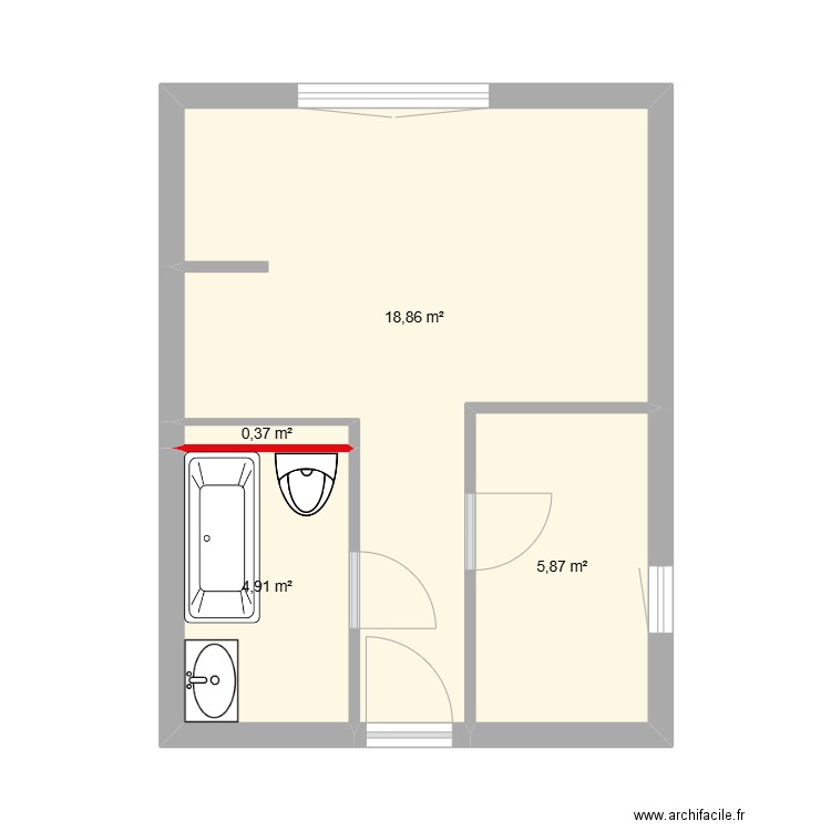 Torgon Le Châble. Plan de 4 pièces et 30 m2