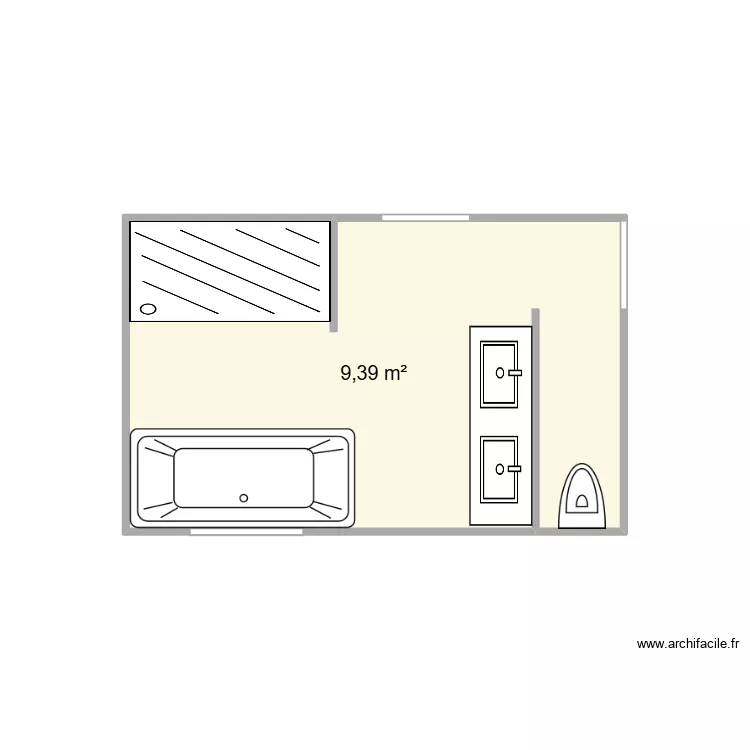 PLAN SDB MASTER EMILIE-1. Plan de 1 et 9 m² PLAN SDB MASTER EMILIE-1. Plan de 1 et 9 m²