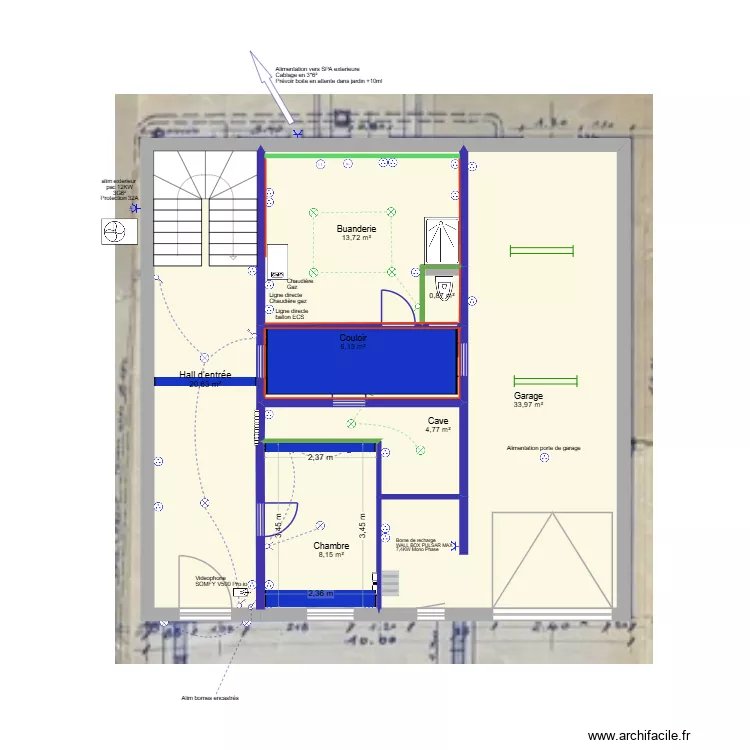 RDJ - Projet pla faux plafond. Plan de 7  et 88 m²