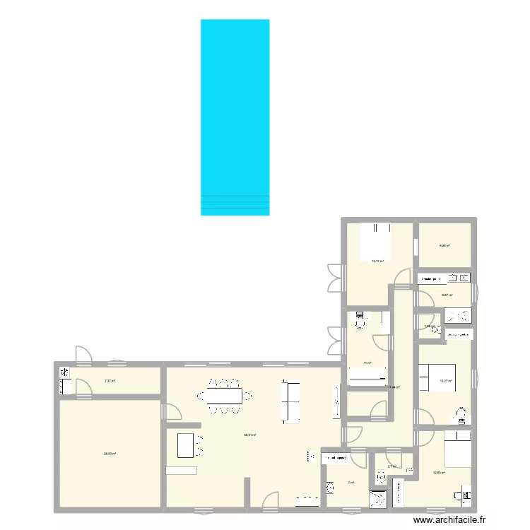 maison. Plan de 13 et 180 m² maison. Plan de 13 et 180 m²