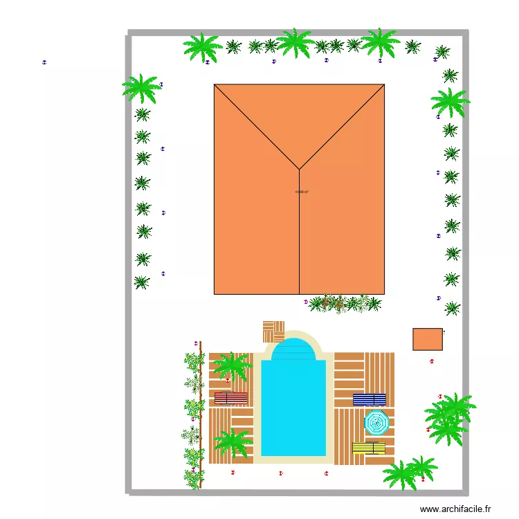 sarroche. Plan de 1  et 45 m²