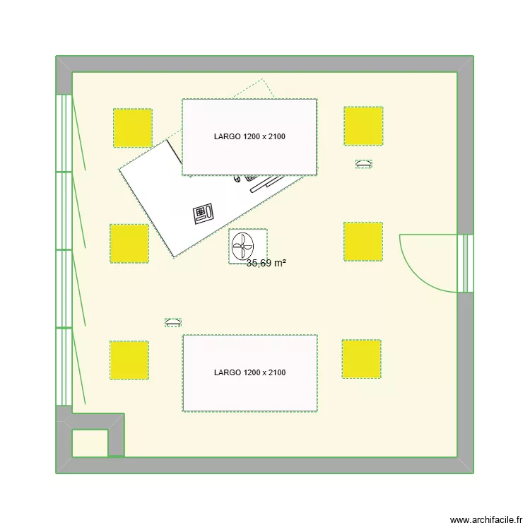 SDIS 95 - BUREAU TEST. Plan de 1  et 36 m²