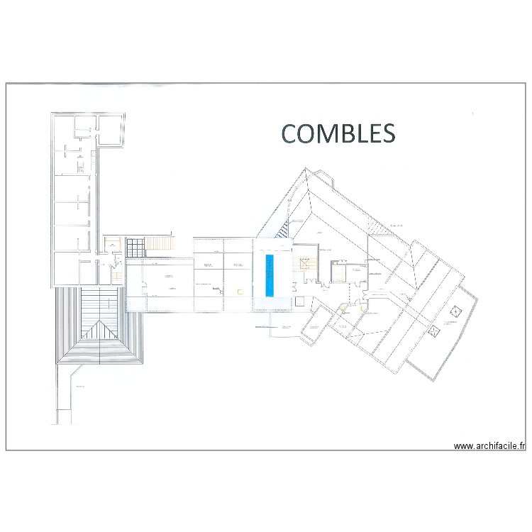 Plan combles Bx. Plan de 8 pièces et 1 m2