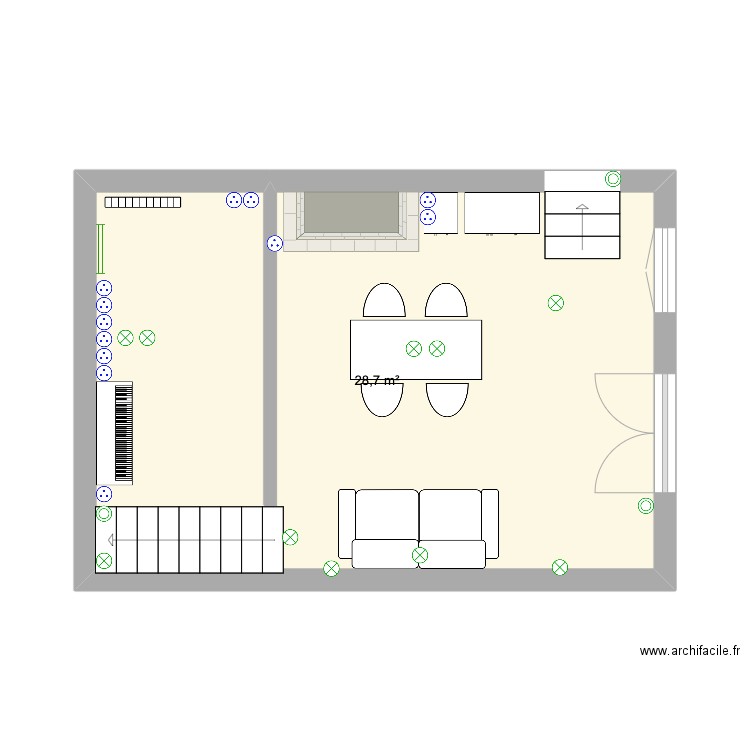 SALON. Plan de 1 pièce et 29 m2