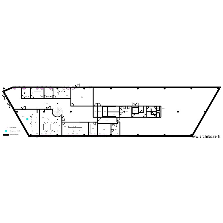 Toulouse Brindejonc RDC - Plan clim. Plan de 30 pièces et 991 m2