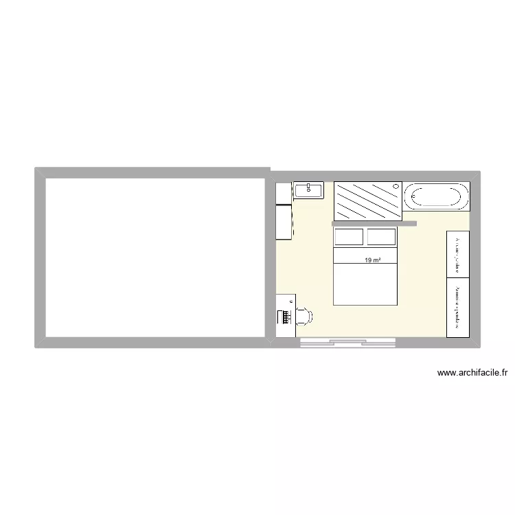 Chambre maman. Plan de 1 et 19 m² Chambre maman. Plan de 1 et 19 m²