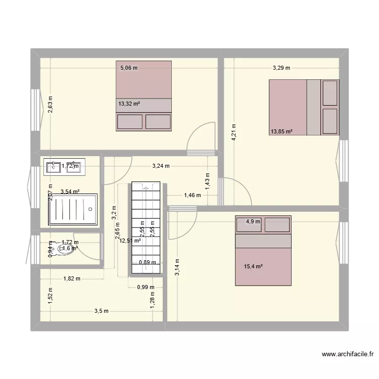 maison neuve cypr&egrave;s ETAGE. Plan de 6  et 60 m²